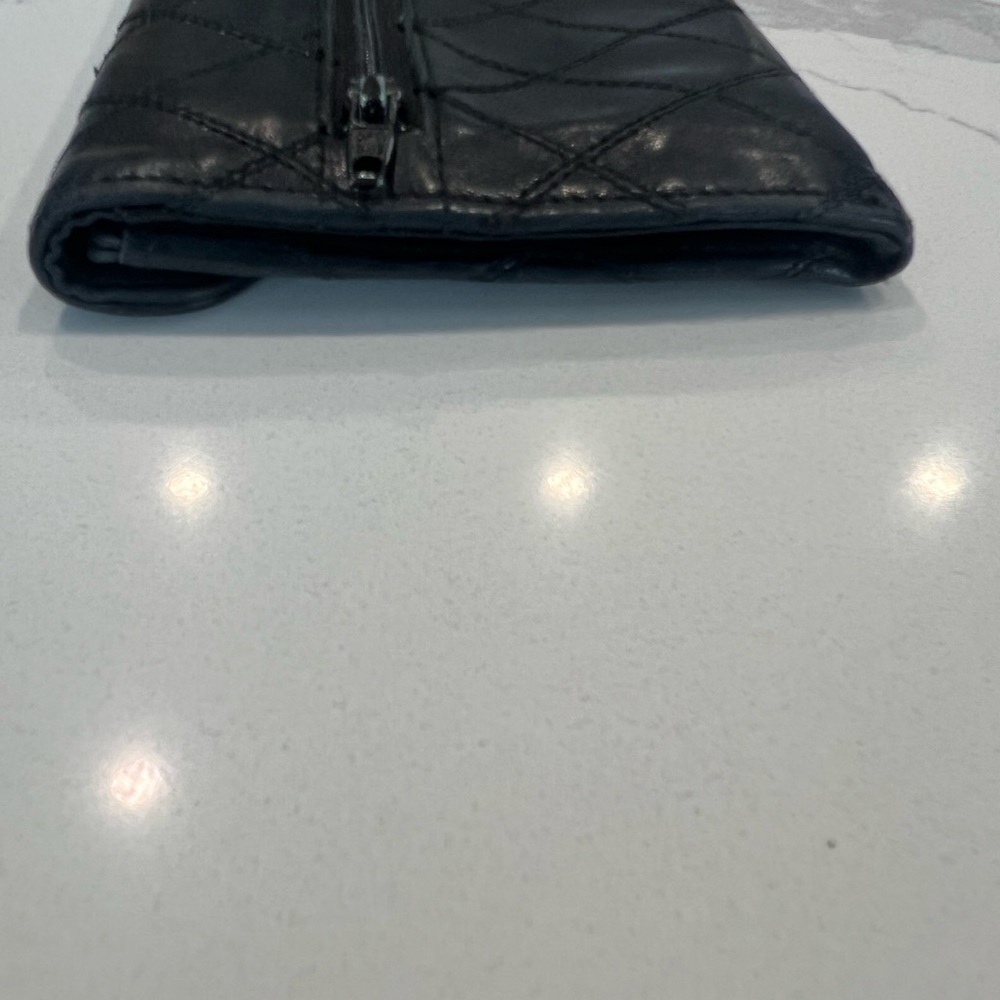Vintage CHANEL Quilted Stitched Long Envelope Black Leather Wallet - Picture 4 of 7